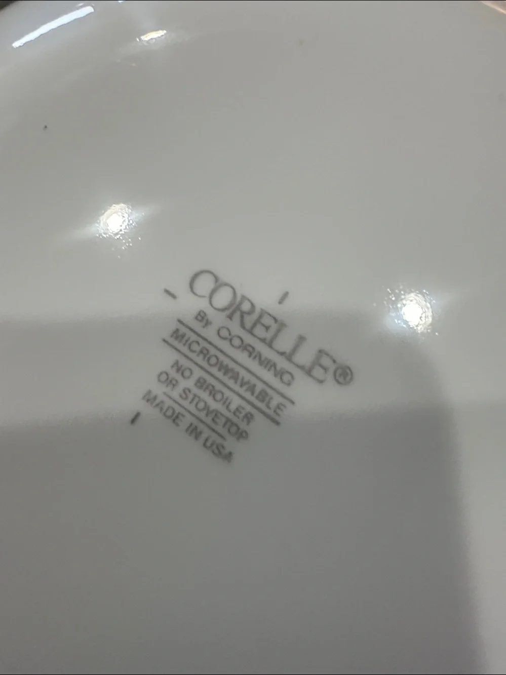Large 8 1/2 inch Corelle White Serving Bowl with Blue Floral Accents